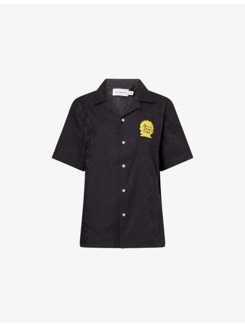COACH Coach x Brain Dead Logo-Patch Camp Cotton Shirt