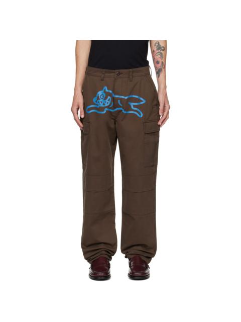 ICECREAM Brown Running Dog Cargo Pants