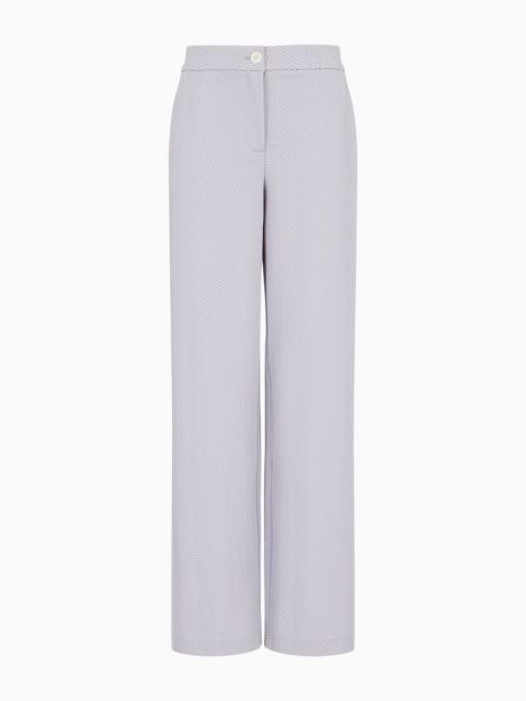 EMPORIO ARMANI Embossed chevron jacquard jersey trousers