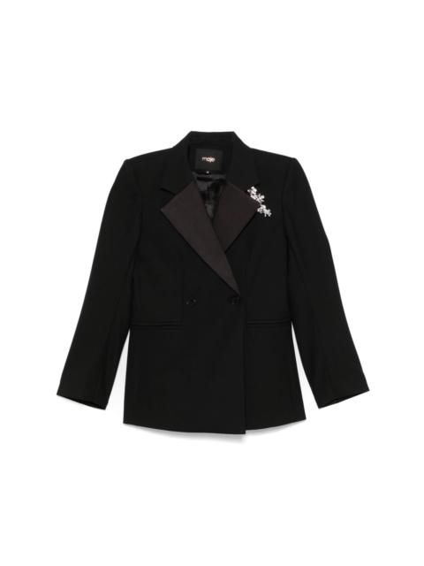 maje crystal-embellished blazer