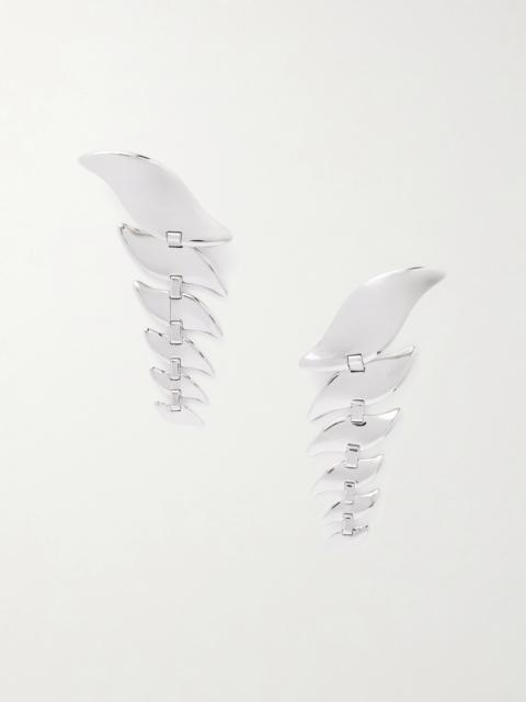 KHAITE Leaf Silver-tone Earrings