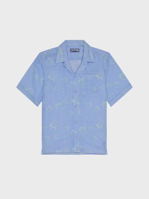 Vilebrequin MEN LINEN BOWLING SHIRT BUBBLE 3D