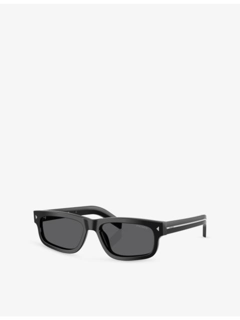 Prada PR B11S Rectangle-Shape Acetate Sunglasses