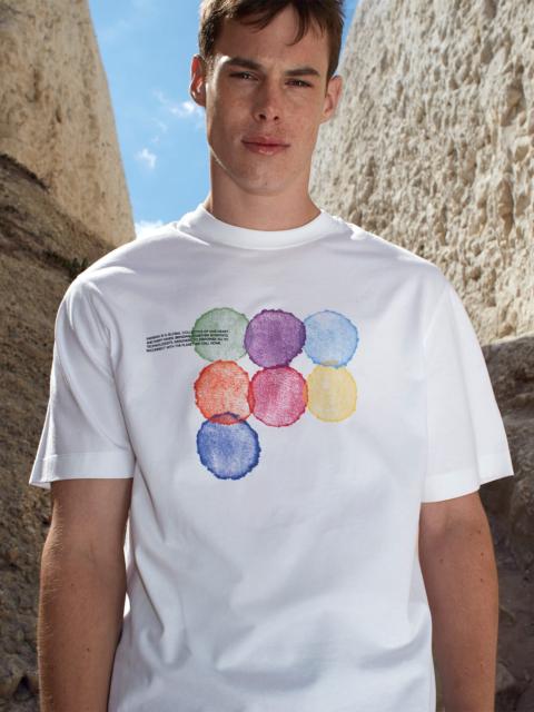PANGAIA Mens Midweight T-Shirt Seven Circles - White
