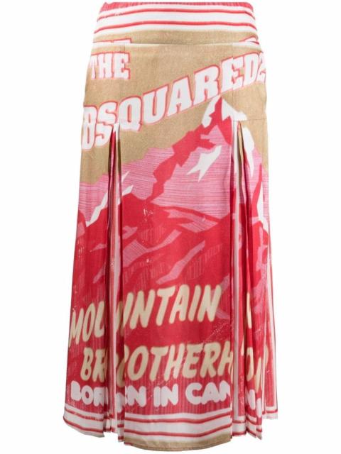 DSQUARED2 logo box-pleat skirt