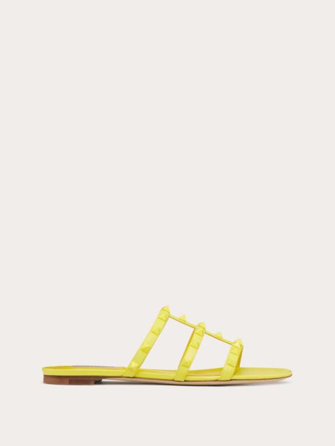 Valentino ROCKSTUD SLIDER SANDAL IN CALFSKIN WITH TONE-ON-TONE STUDS