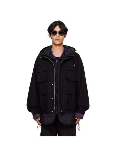 sacai Black Rip Stop Blouson Jacket