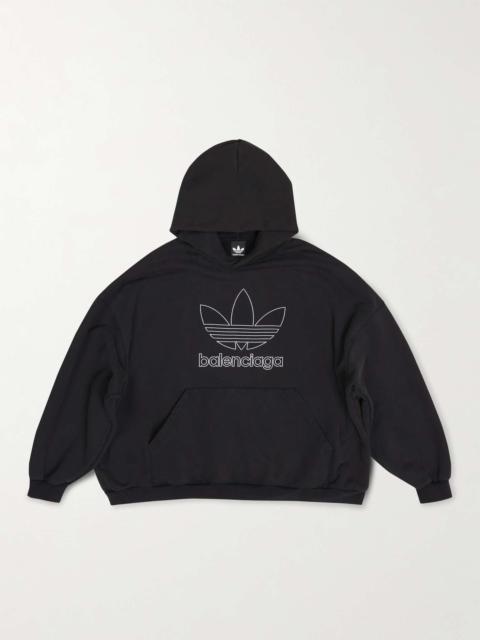 BALENCIAGA + adidas 대형 로고 인쇄 코튼 - 제리 Hoodie