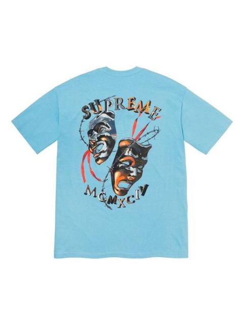 Supreme Supreme SS20 Week 1 Laugh Now Tee Thorns Smiling Face Printing Short Sleeve Unisex Blue SUP-SS20-291