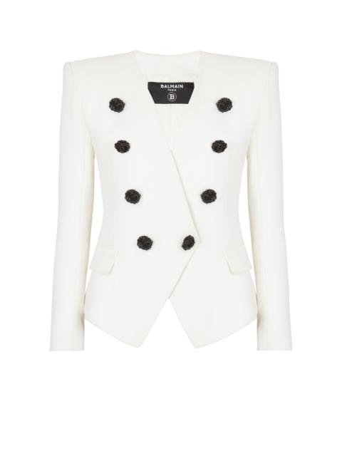 8-button double crepe jacket