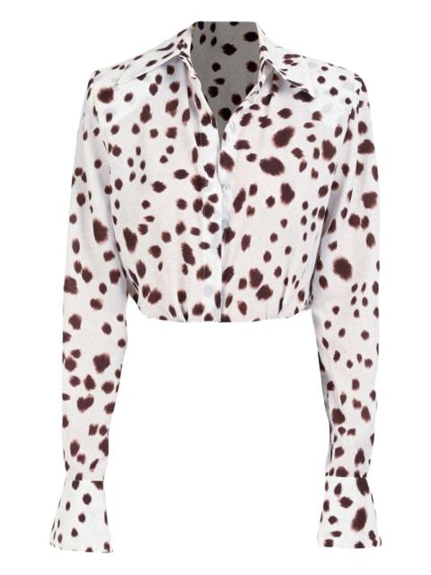 ROWEN ROSE dalmatian-pattern long-sleeve shirt