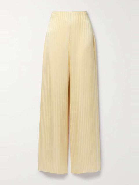 Loro Piana Dresden silk-satin jacquard wide-leg pants
