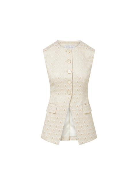 VERONICA BEARD LOIS GOLD-PRINT VEST