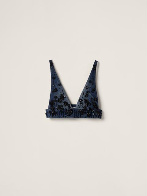 Miu Miu Embellished denim top