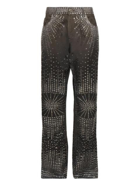 THE ATTICO rhinestone-embellished jeans