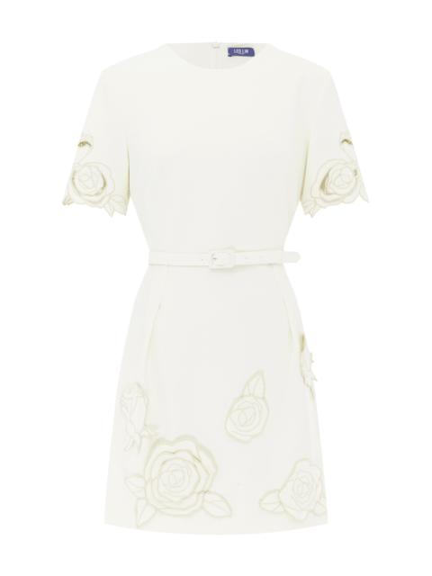 LEO LIN Aurelie Appliquéd Mini Dress off-white