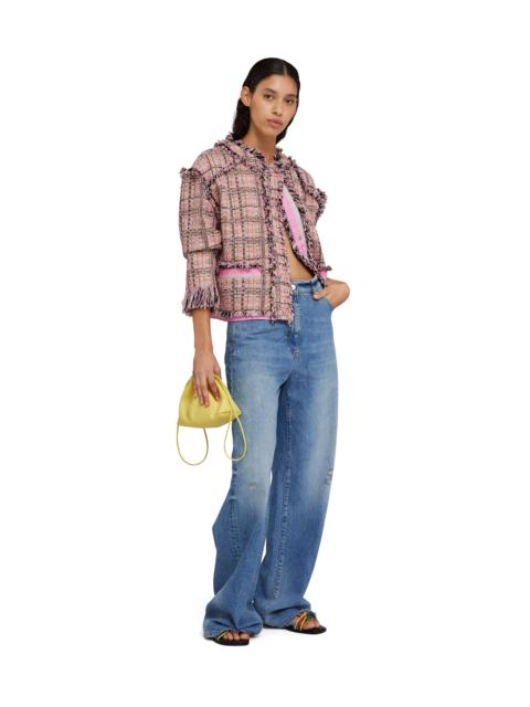 MSGM Tweed crop jacket with round neck