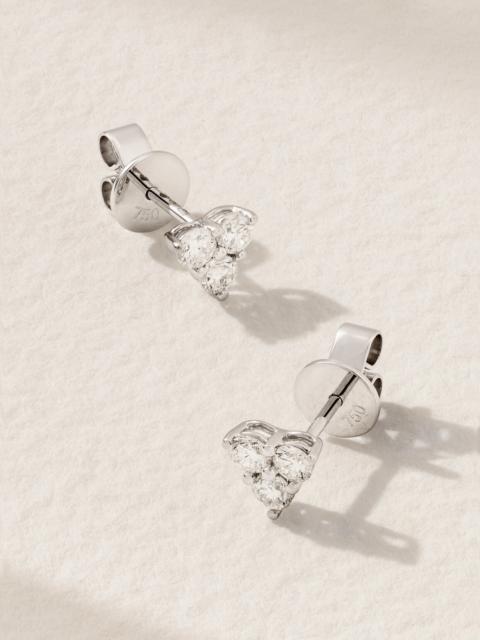 ANITA KO Trillion 18-karat White Gold Diamond Earrings