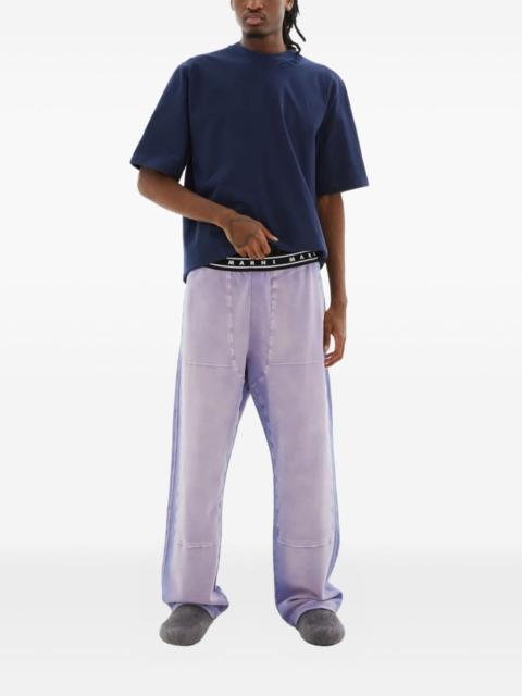 Marni logo-waistband trousers