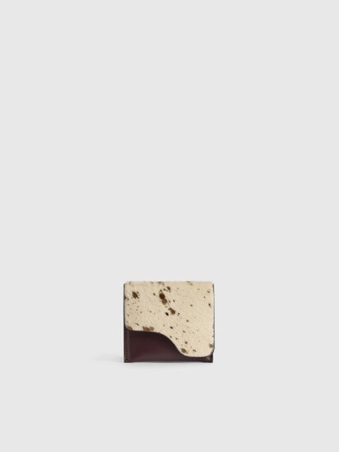 ATP ATELIER Olba Mandorla/Walnut Printed Mini Cow/Leather Wallet