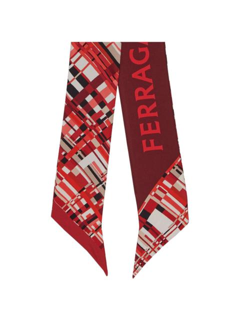 FERRAGAMO check-pattern silk scarf