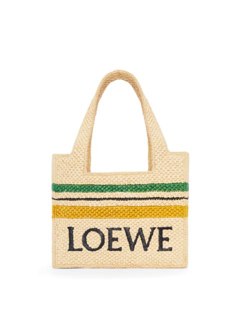 Loewe Striped LOEWE Font Tote in raffia