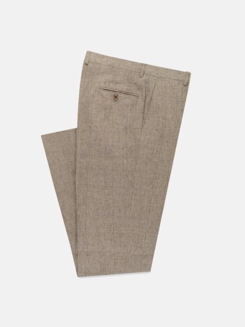 J. PRESS MADE-IN-USA TAN PRINCE OF WALES LINEN TROUSER