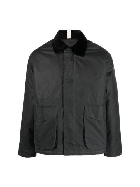 SUNFLOWER contrast-collar waxed cotton jacket