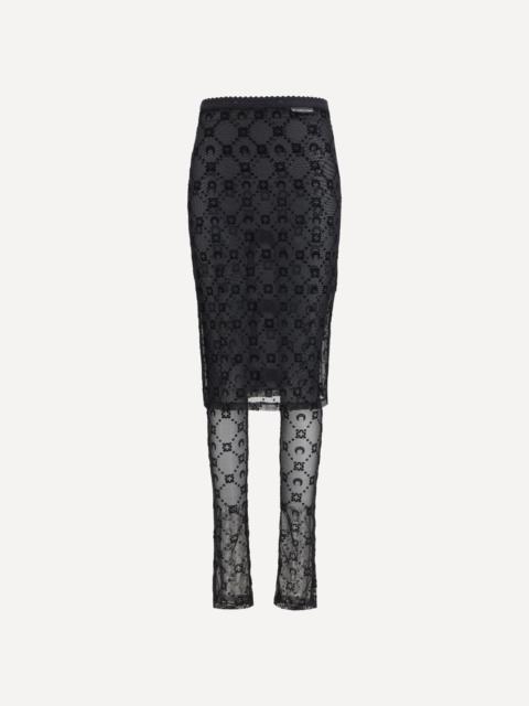 Marine Serre Moonogram Mesh Flock Pant-Skirt