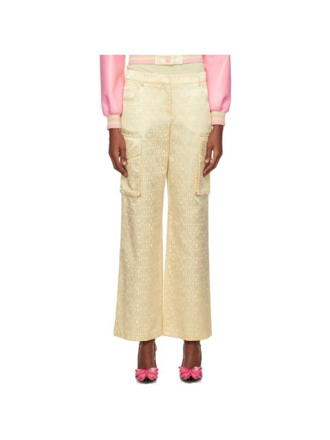 Beige Jacquard Trousers