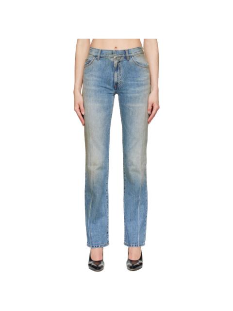 MM6 Maison Margiela Blue Straight-Leg Jeans