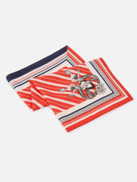 SQUARE SCARF WITH WIDE STRIPES