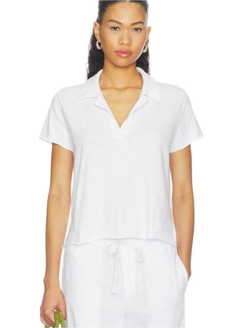 JAMES PERSE Cotton Pique Crop Polo