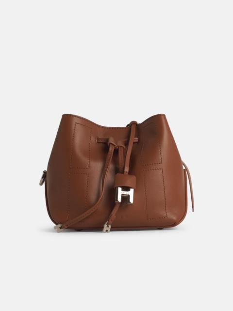 'HOCKET' BROWN LEATHER CROSSBODY BAG