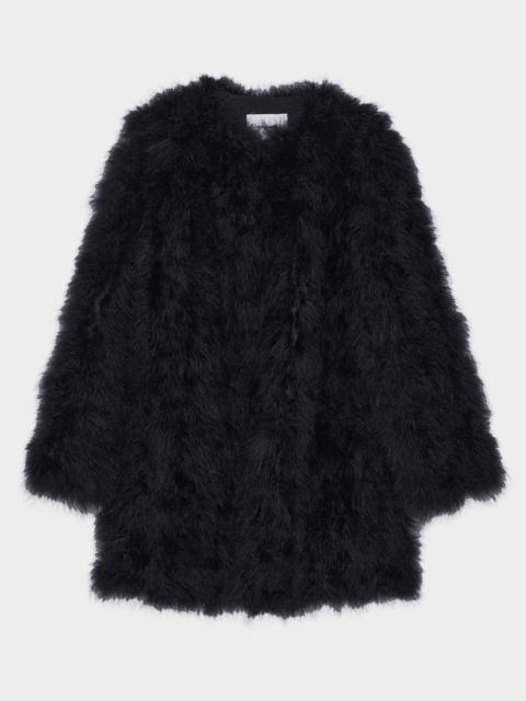 Yves Salomon Feathered Shawl-Collar Coat