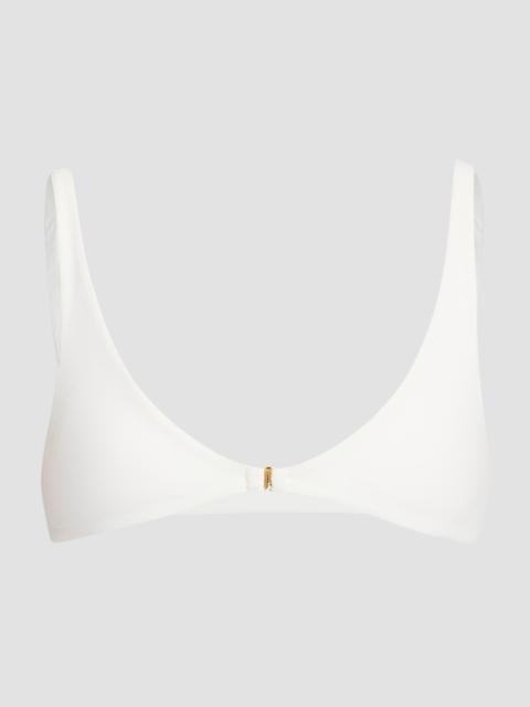 KIKI DE MONTPARNASSE Women's Echauffe Scoopneck Bikini Top - Ivory