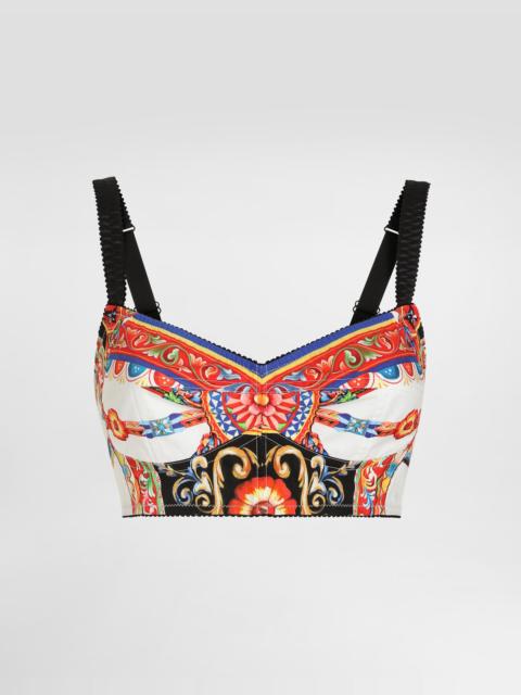 Dolce & Gabbana Carretto-print poplin top