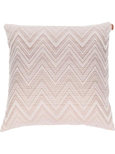 zigzag-pattern wool cushion