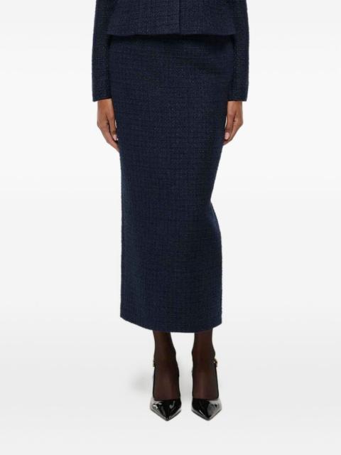 ROLAND MOURET high-waist boucle skirt