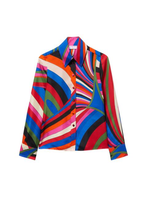 Iride-print silk shirt