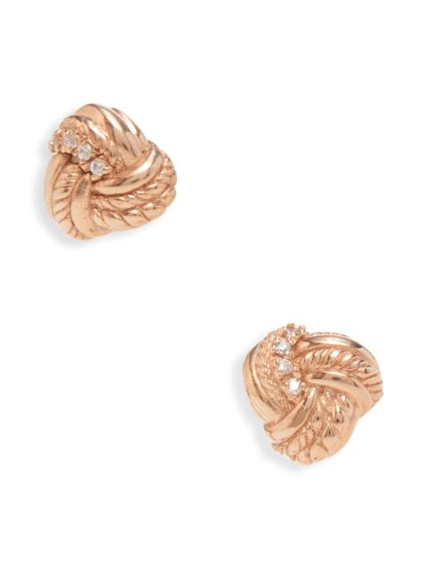 Bottega Veneta Bottega Veneta Knot Cubic Zirconia Stud Earrings in Gold at Nordstrom