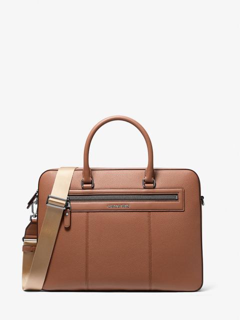 MICHAEL KORS Jet Set Pebbled Leather Briefcase