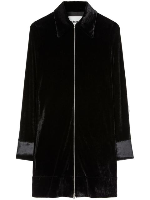 Jil Sander zip-up velvet shirtdress