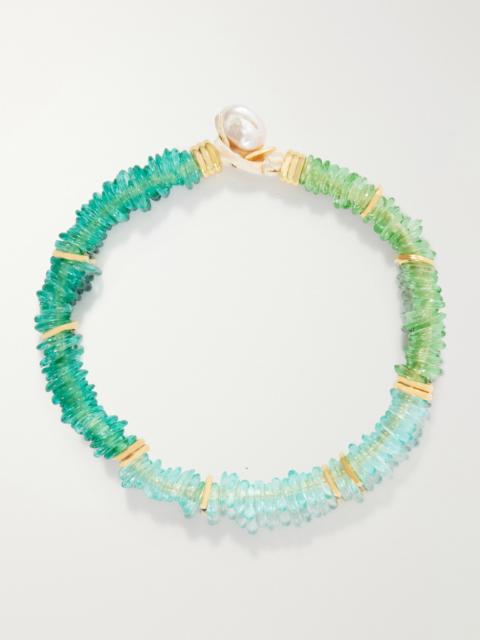 LIZZIE FORTUNATO Lita Gold-plated Quartz And Pearl Beaded Necklace