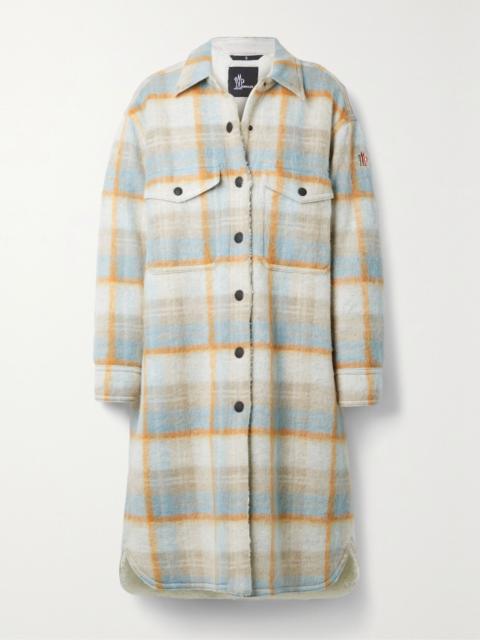 Moncler Grenoble Vanay checked brushed wool-blend felt coat Beige