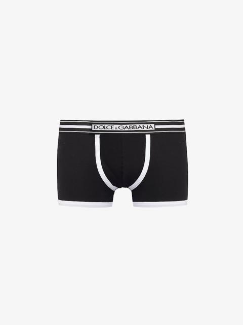 Branded-waistband stretch-cotton boxers