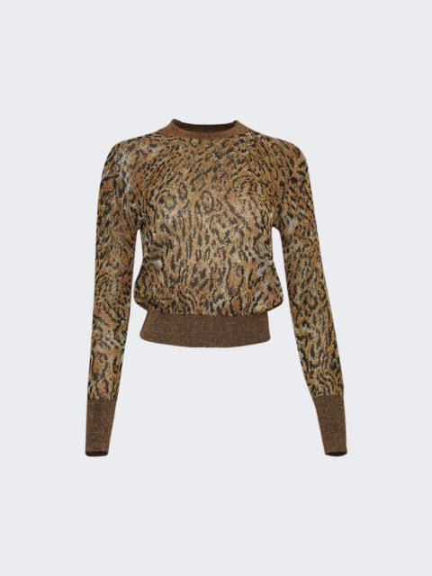 Paco Rabanne Leopard Print Pullover Brown
