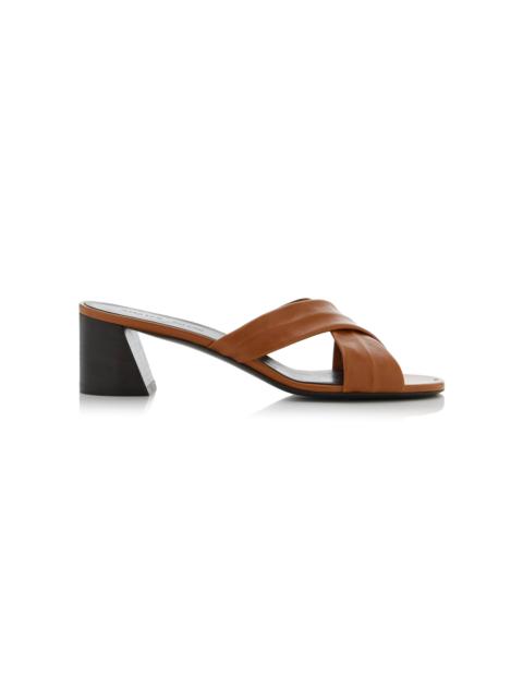 KHAITE Liria Leather Sandals brown