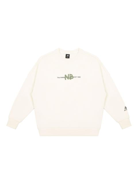 New Balance New Balance Logo Print Sweatshirt 'White Green' AMT13365-IV