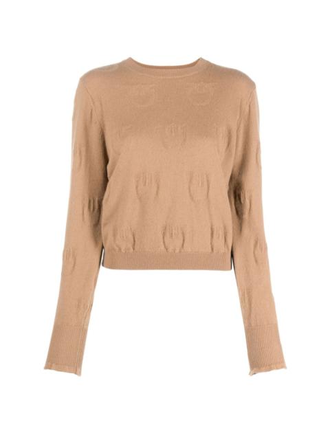 PINKO logo-debossed cashmere top